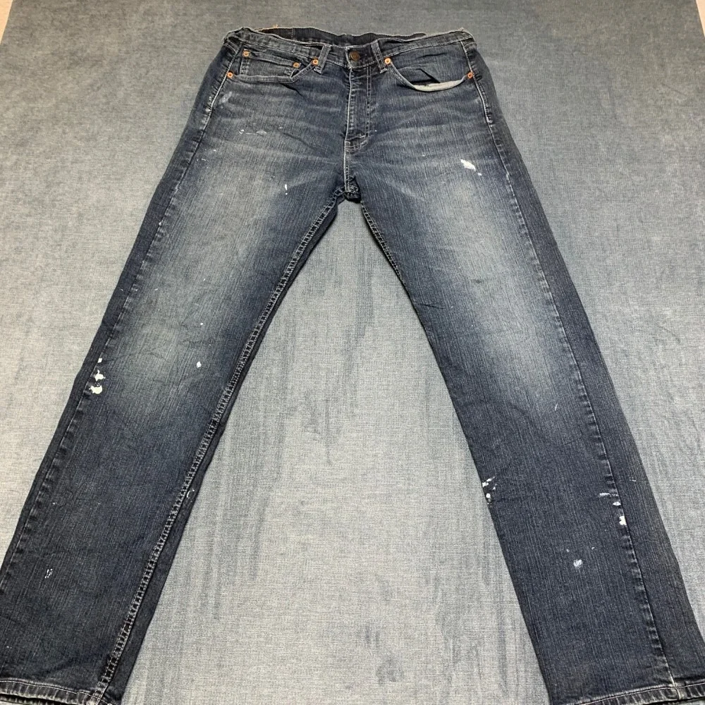 Levi's 505 Jeans Mens 34x32 Blue Denim Dark Wash Comfort Regular Fit Bootcut Leg
